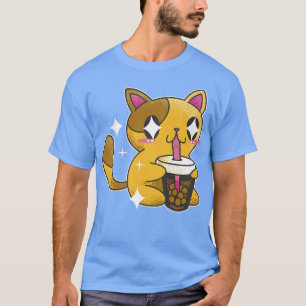 Boba Tea Cat Japan Sweet Otaku Premium  T-Shirt