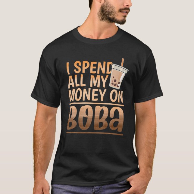 Boba Tea Cute Kawaii Bubble Milk Tea T-Shirt (Front)