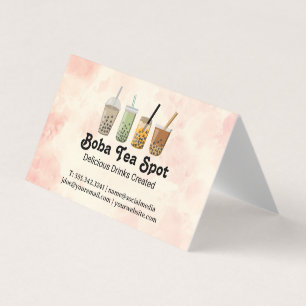 Boba Tea Drinks Variety Business Card