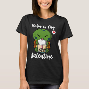 Boba Tea is My Valentine Turtle Anti Valentines Da T-Shirt