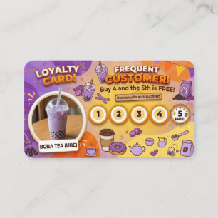 boba tea - Loyalty Local shop Business Card