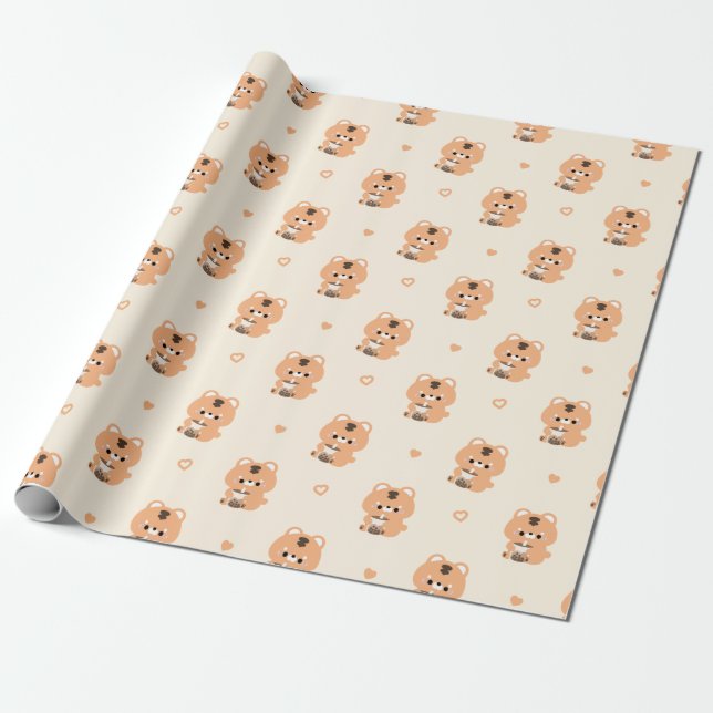 Boba Tiger Wrapping Paper (Unrolled)