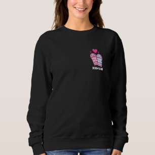 Boba Two Baes Pocket Bubble Tea Boba Couple Drinki Sweatshirt