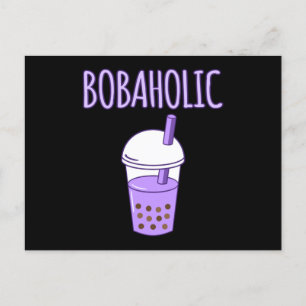 Bobaholic Bubble Boba Kawaii Tea Graphic Postcard