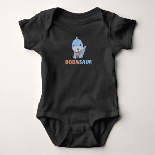 Bobasaur Boba Dinosaur Dino Bubble Tea Baby Bodysuit