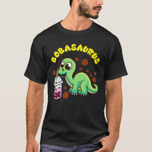 Bobasaurus Cute Bubble Tea Boba Dinosaur Milk Lo T-Shirt