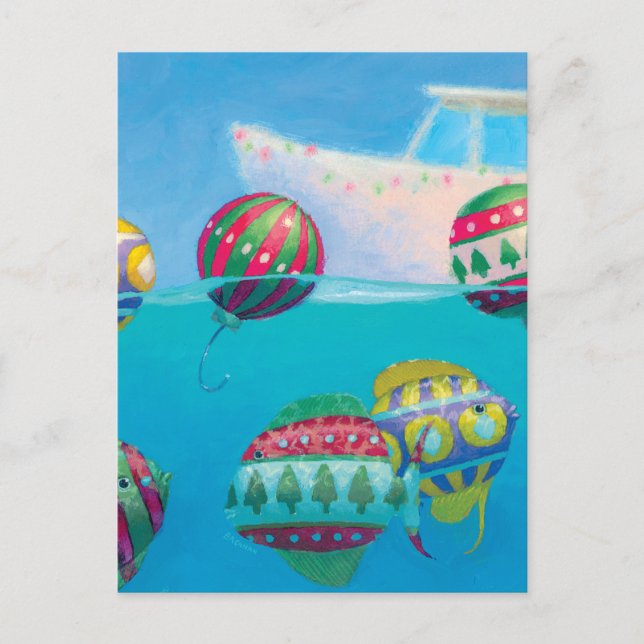 Bobber Fish Bulbs Christmas postcard (Front)
