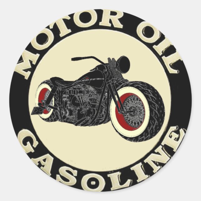 - Bobber - Motor Oil - Gasoline Classic Round Sticker (Front)