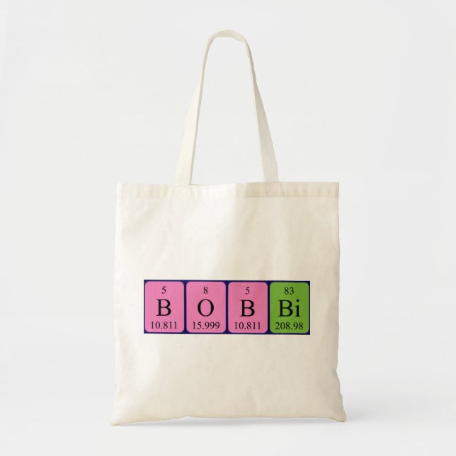 Bobbi periodic table name tote bag (Front)