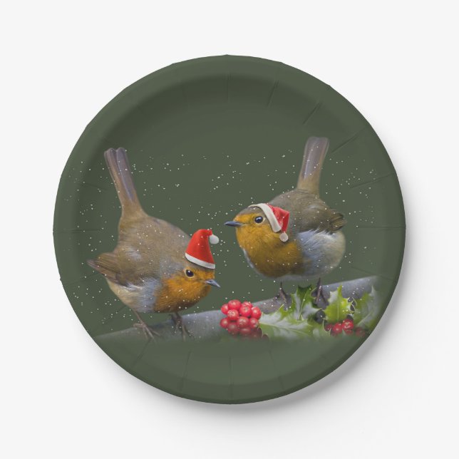 Bobbin' Robins Paper Plate (Front)