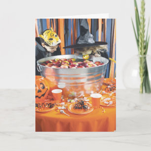 Bobbing apples kids Halloween customizable card