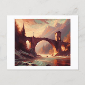 Bobbio Bridge Italy,  Postcard