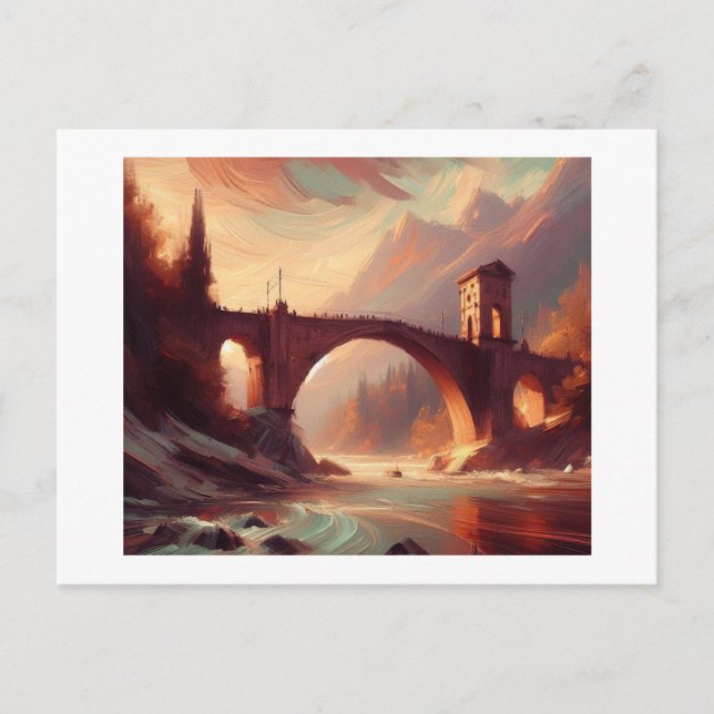 Bobbio Bridge Italy,  Postcard (Front)