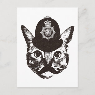 Bobby Cat Police Postcard