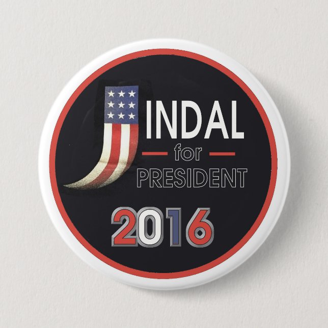 Bobby Jindal for President 2016 3 Inch Round Button (Front)