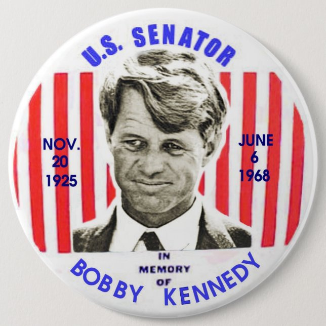 Bobby Kennedy memorial pinback 6 Inch Round Button (Front)