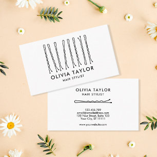 Bobby Pins Hair Stylist Hair Salon Hairdresser Business Card