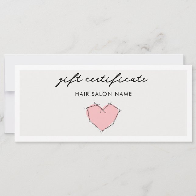 Bobby Pins Logo Hair Pink Gift Certificate Voucher (Back)