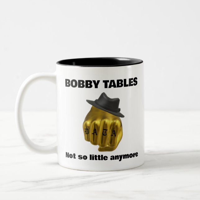 Bobby Tables Two-Tone Coffee Mug (Left)
