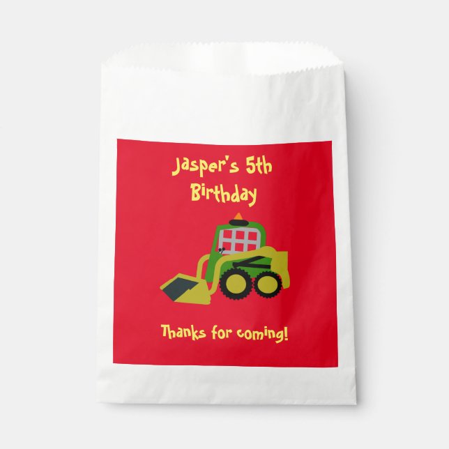 Bobcat Excavator Favour Bag (Front)