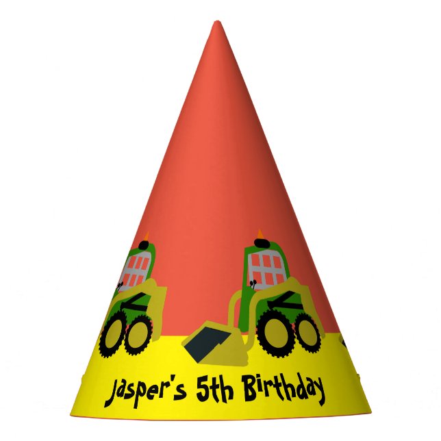 Bobcat Excavator Party Hat (Front)