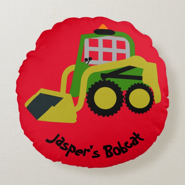 Bobcat excavator round pillow (Front)