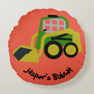 Bobcat excavator round pillow