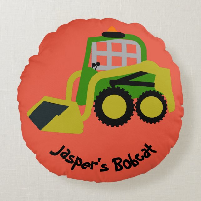 Bobcat excavator round pillow (Front)