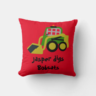 Bobcat Excavator Throw Pillow