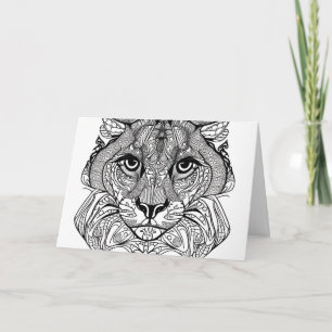Bobcat Face Note Card