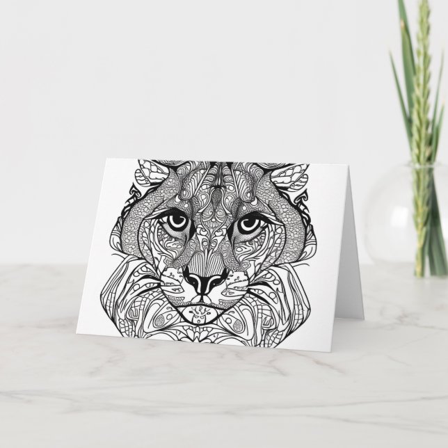 Bobcat Face Note Card (Front)