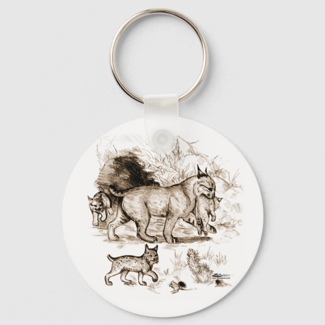 Bobcat Family Keychain (Front)