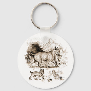 Bobcat Family Keychain