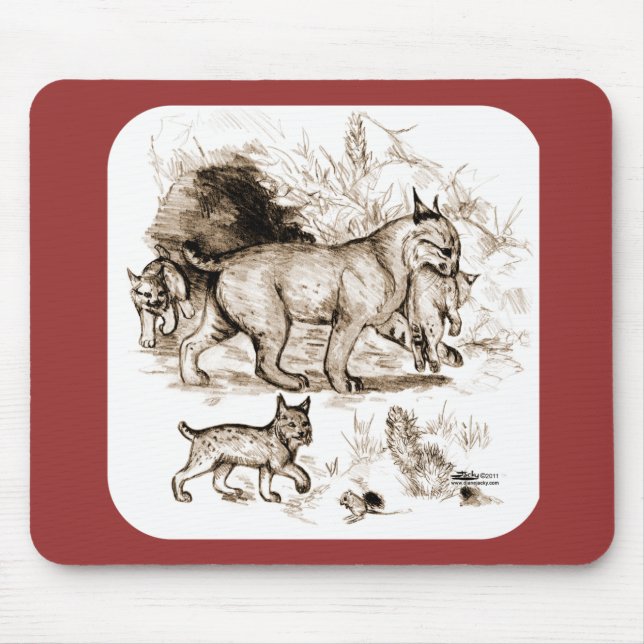 Bobcat Family Mouse Pad (Front)