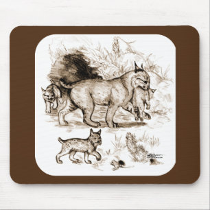 Bobcat Family Mouse Pad