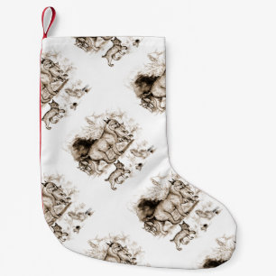 Bobcat Family Small Christmas Stocking