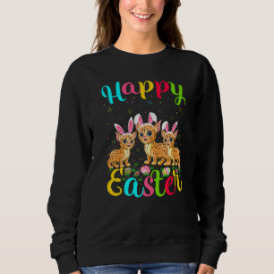 Bobcat Funny Easter Egg Bunny Bobcat Happy Easter Sweatshirt
