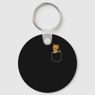 Bobcat In The Pocket Gift Lynx Pocket TShirt Keychain