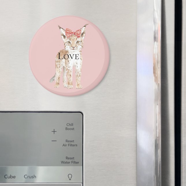 Bobcat Leopard Love Magnet (In Situ (Fridge))