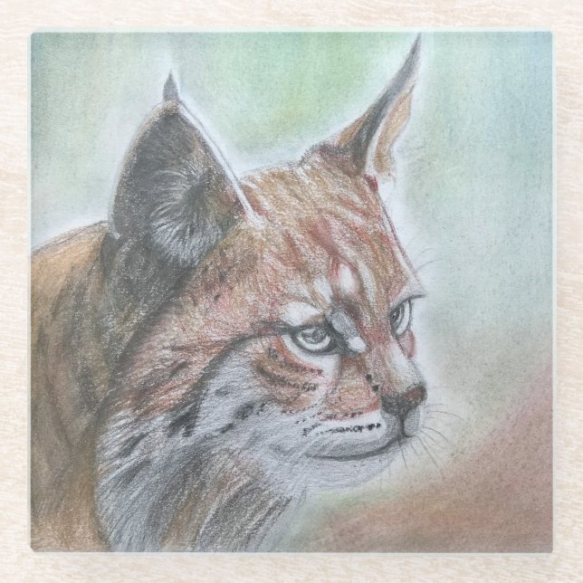 Bobcat Outdoor Cushion Glass Coaster (Front)