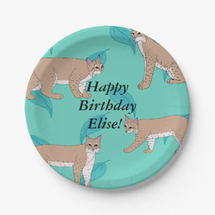 Bobcats Birthday Paper Plate