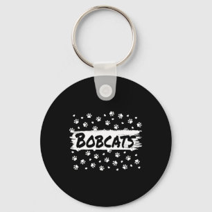 Bobcats Mascot Back To School Spirit Footprint Hea Keychain