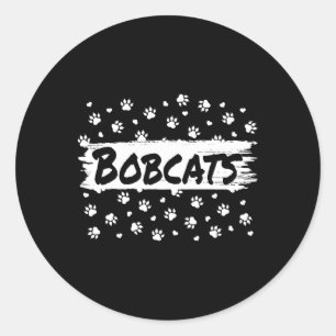 Bobcats Mascot School Spirit Men Women Leopard Foo Classic Round Sticker