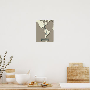 Bobolink Migration Map – Minimalist Vintage Poster