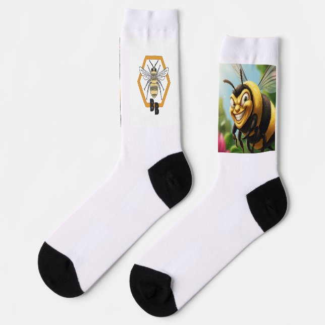Bob's Bees Evil Smile Bee Socks (Left)