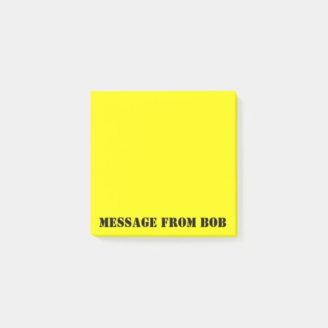 Bob's Notes Dayglow Yellow 3 X 3 (Front)