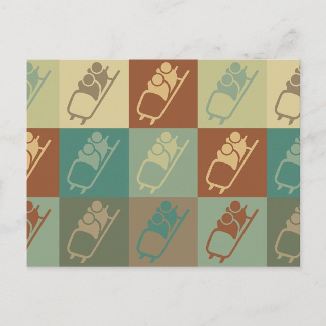 Bobsled Pop Art Postcard (Front)