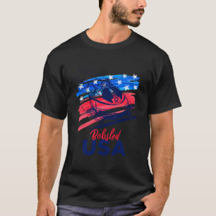 Bobsled Usa Support The Team Usa Flag Skeleton Win T-Shirt