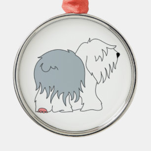 Bobtail Sheepdog Metal Ornament