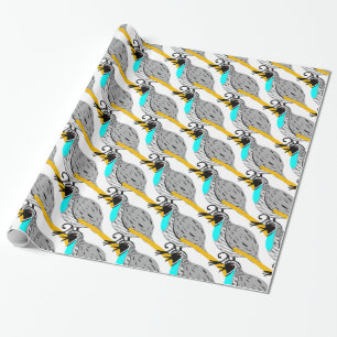 Bobwhite Blue-throated Quail Thunder_Cove Wrapping Paper